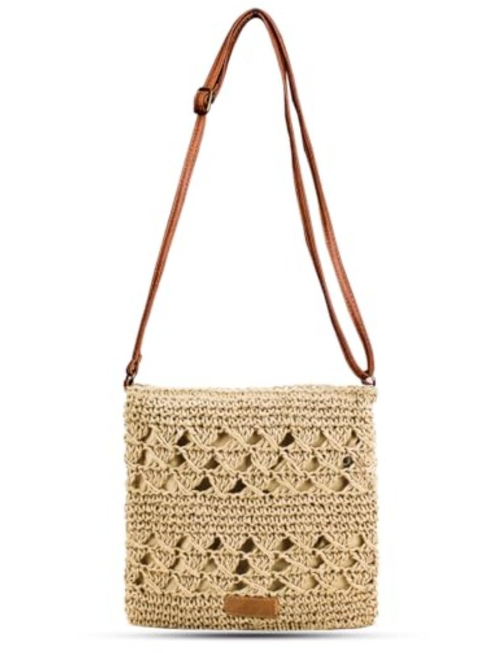 Handwoven Straw Crossbody Bag Boho Woven Shoulder Purse Small